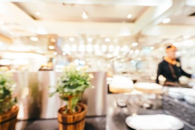 Kahvaltı büfesi hotel iç restoranda yemek için arka plan bulanıklık