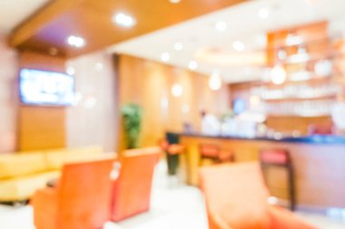 Özet olarak, arka plan için soyut bulanık ve odaksız otel ve lobi iç mekanı