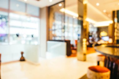 Özet olarak, arka plan için soyut bulanık ve odaksız otel ve lobi iç mekanı
