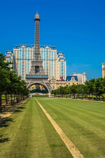 Hermoso Monumento Torre Eiffel Del Hotel Resort Parisino Ciudad Macao — Foto de Stock