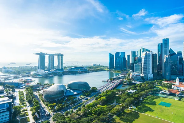 Красивая Архитектура Здания Внешнего Городского Пейзажа Сингапуре Белым Облаком Голубом — стоковое фото