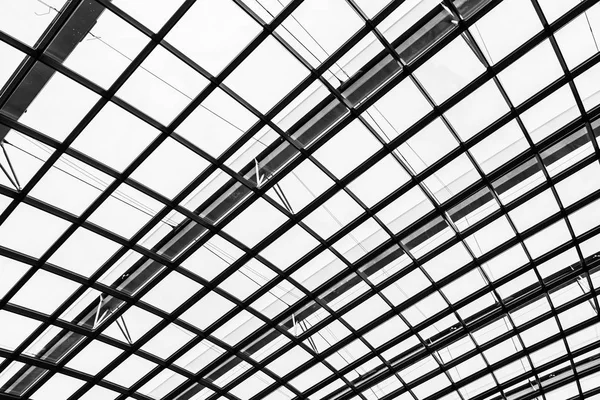 Abstrakta Glas Fönster Tak Arkitekturen Exteriör För Bakgrund Svart Och — Stockfoto