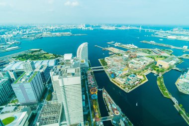 Güzel dış yapı ve Mimarlık Yokohama şehir manzarası Japonya