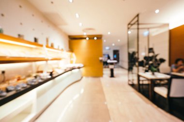 Soyut bulanıklık ve ufuk kahvaltı büfesi otel restoran ve kafe Cafe iç arka planı için