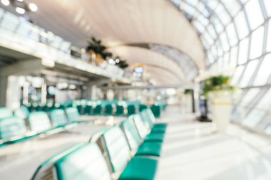 Soyut bulanıklık ve arka plan için Havaalanı terminal iç defocused