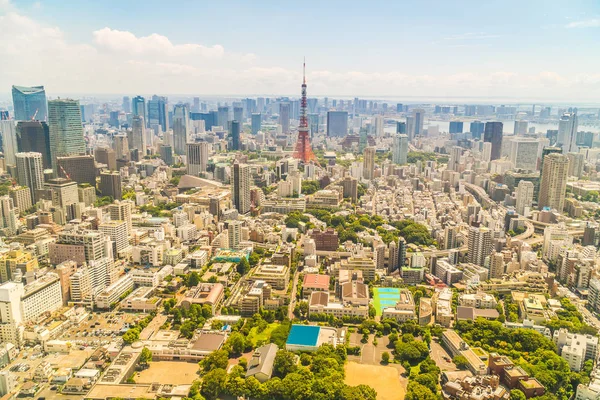 Piękna Architektura Budynek Miasta Tokio Tokio Wieża Niebieski Niebo Japonii — Zdjęcie stockowe