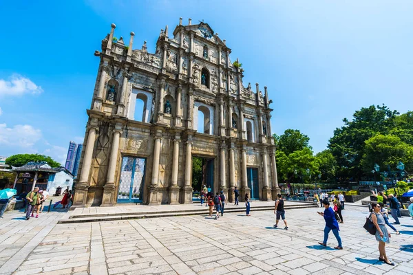 Kina Macau September 2018 Vacker Gammal Arkitektur Byggnad Med Ruin — Stockfoto