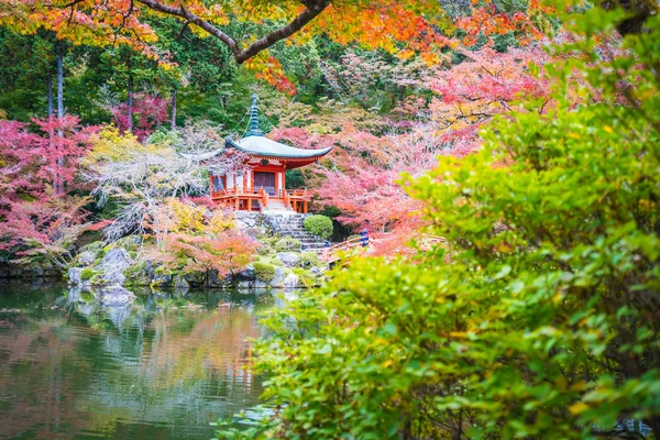 Красивый Храм Дайгодзи Цветными Деревьями Листьями Осенний Сезон Киото Япония — стоковое фото