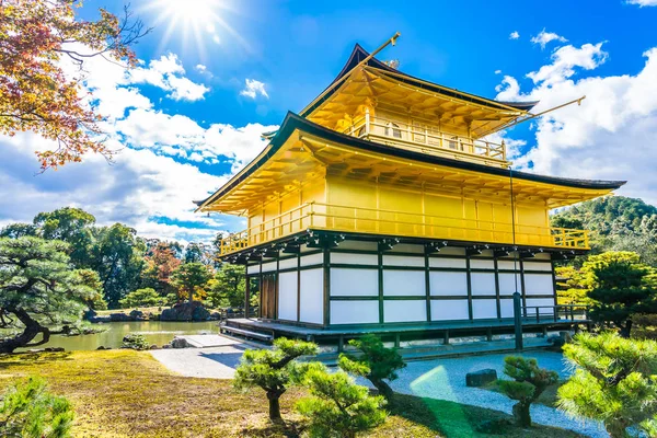 Magnifique Temple Kinkakuji Avec Pavillon Doré Point Repère Kyoto Japon — Photo