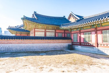 Gyeongbokgung Sarayı Seul Güney Kore'de bina güzel mimari