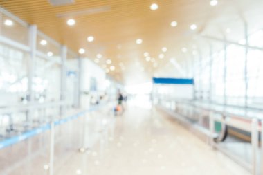Soyut bulanıklık ve ufuk Havaalanı yolcu taşıma iç arka plan için için terminal