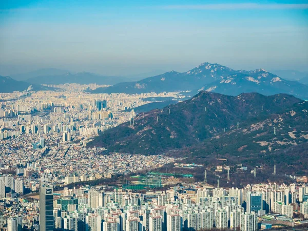 Szép Légi Felvétel Seoul City Architektúra — Stock Fotó