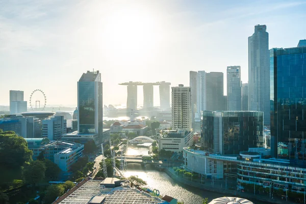 Krásná Architektura Budovy Vnější Panoráma Singapuru Panorama Města White Cloud — Stock fotografie