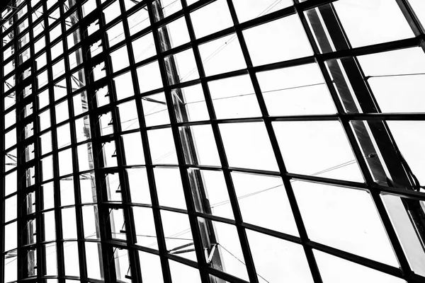 Abstrakte Glasfensterdacharchitektur Außen Für Hintergrund Schwarz Weißer Farbe — Stockfoto