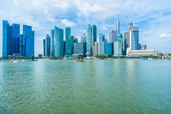 Singapour Jan 2019 Beau Gratte Ciel Architectural Autour Baie Marina — Photo