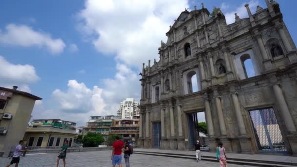 Nádherný Záběr Zřícenin Svatého Pavla Macau Čína — Stock video