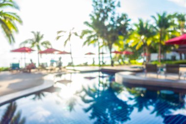 Soyut bulanıklık ve ufuk güzel açık yüzme havuzunda otel ve tatil seyahat ve tatil için