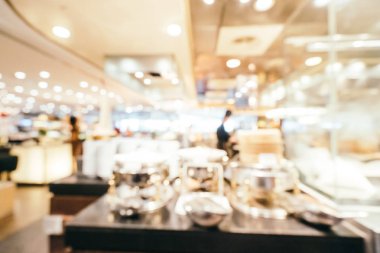 Kahvaltı büfesi hotel iç restoranda yemek için arka plan bulanıklık