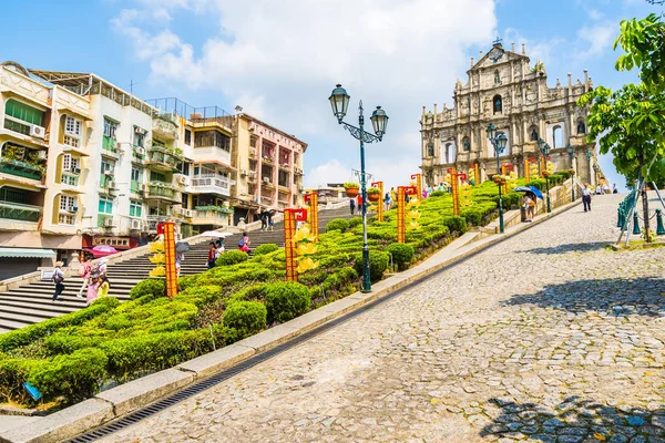 China Macau Setembro 2018 Edifício Arquitetura Antiga Bonita Com Ruína — Fotografia de Stock