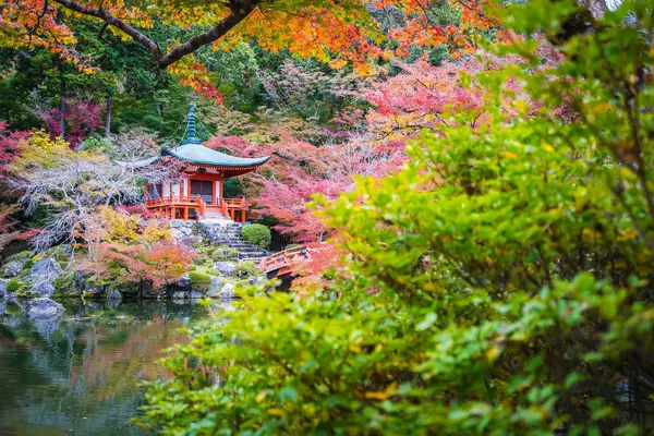 Schöner Daigoji Tempel Mit Buntem Baum Und Blatt Der Herbstsaison — Stockfoto