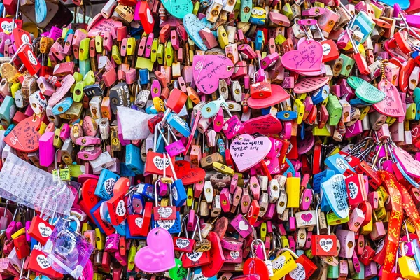 Seoul Zuid Korea December 2018 Liefde Sleutel Namsan Berg Met — Stockfoto