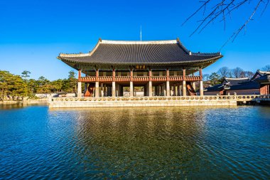 Gyeongbokgung Sarayı Seul Güney Kore'de bina güzel mimari