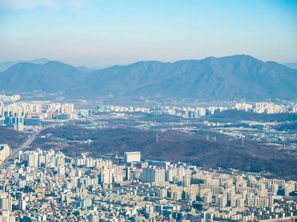 Bella Vista Aerea Dell Edificio Architettura Nella Città Seoul — Foto Stock