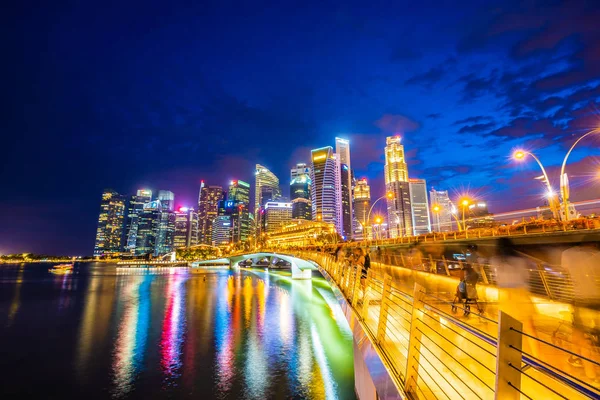 Singapura Janeiro 2019 Belo Arranha Céu Arquitetônico Torno Baía Marina — Fotografia de Stock