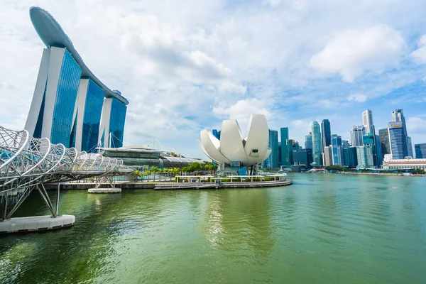 Singapore Jan 2019 Wunderschöner Architektonischer Wolkenkratzer Rund Die Marina Bay — Stockfoto