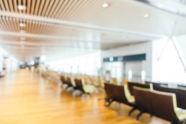 Soyut bulanıklık ve ufuk Havaalanı terminal yolcu taşıma veya iş için arka plan için iç seyahat