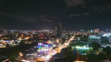 gece güzel Pattaya şehir manzara zaman atlamalı görüntüleri, Tayland