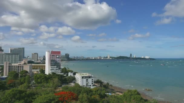 Escénicas Imágenes Lapso Tiempo Hermosa Costa Ciudad Pattaya Tailandia — Vídeo de stock