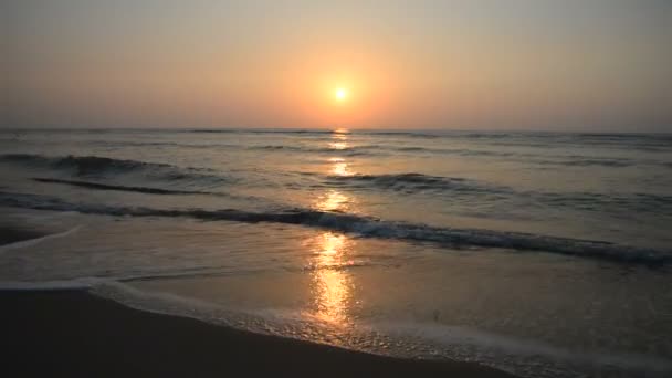 Imagini Liniștite Ale Mării Ondulate Frumoase Apus Soare — Videoclip de stoc