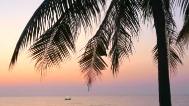 günbatımı güzel dalgalı denizde sakin görüntüleri