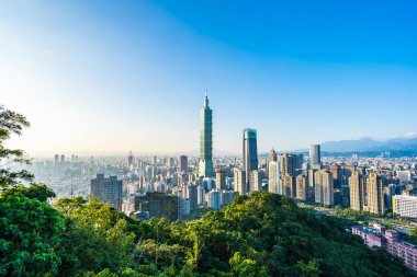 Güzel manzara ve cityscape taipei 101 bina ve ark