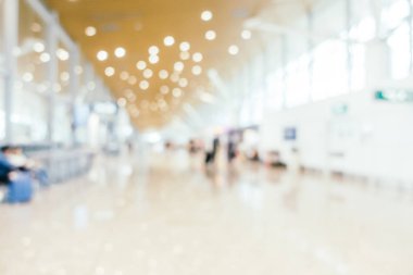 Soyut bulanıklık ve Havaalanı yolcu trans için terminal defocused