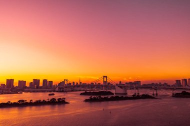 Bina Cityscape rai ile tokyo şehrinin güzel mimari