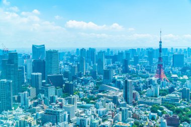 Tokyo Kulesi ile Tokyo şehir bina güzel mimari