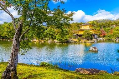 Kyoto Japonya'da altın köşk ile güzel Kinkakuji Tapınağı