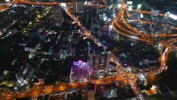 风景风景延时镜头曼谷市在晚上 — 图库视频影像