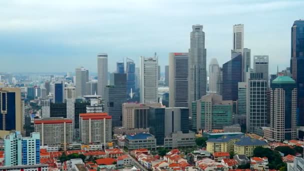 Schilderachtige Timelapse Opnames Van Moderne Gebouwen Singapore City — Stockvideo