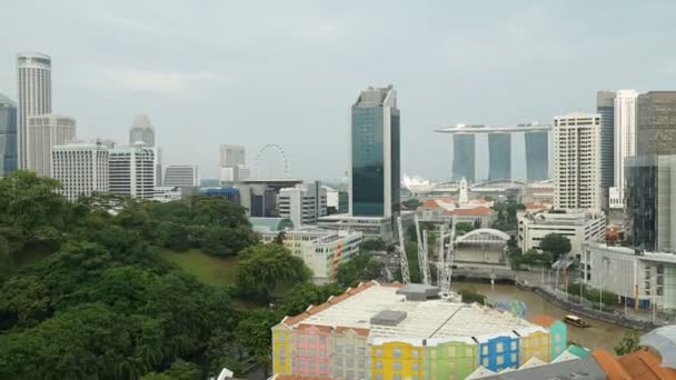 Escénicas Imágenes Lapso Tiempo Edificios Modernos Ciudad Singapur — Vídeos de Stock