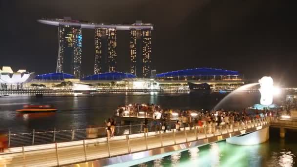 Imagens Lapso Tempo Cênico Edifícios Modernos Cidade Singapura Noite — Vídeo de Stock
