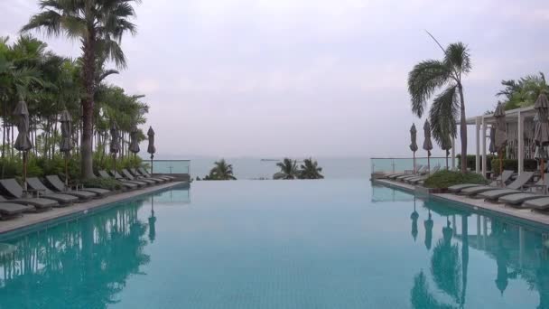 Images Panoramiques Piscine Dans Station — Video