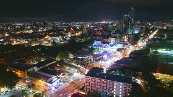 风景风景延时镜头美丽的芭堤雅城市在晚上 — 图库视频影像