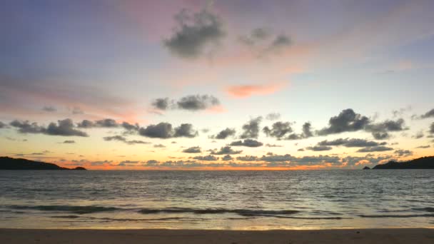 Tranquil Footage Beautiful Wavy Sea Sunset — Stock Video