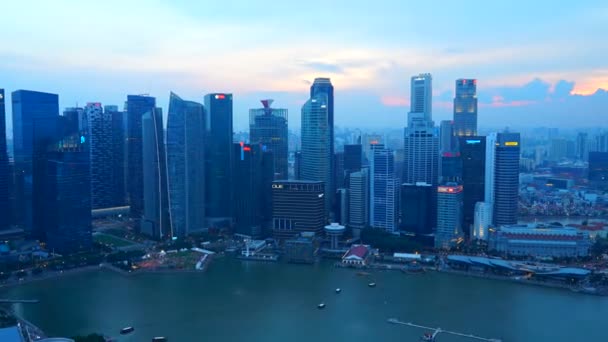 シンガポールの都市の近代的な建物の風光明媚な時間経過映像 — ストック動画