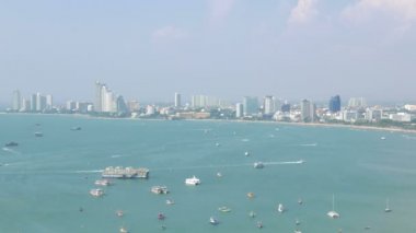 güzel Pattaya şehir deniz kıyısı, Tayland doğal zaman atlamalı görüntüleri