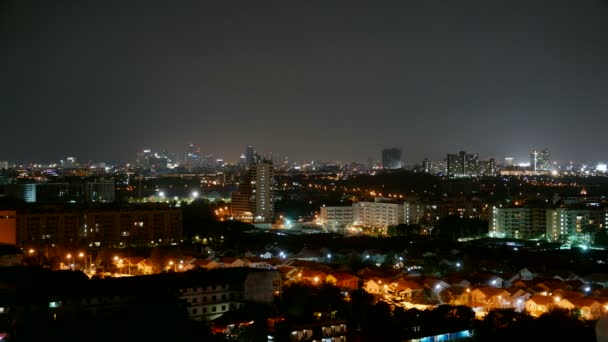 风景风景延时镜头美丽的芭堤雅城市在晚上 — 图库视频影像