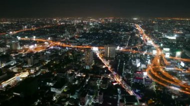 gece Bangkok şehrin in manzara zaman atlamalı görüntüleri